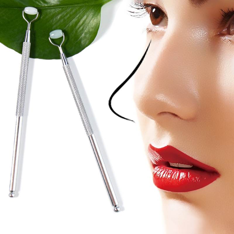 Jade Roller Gua Sha - Rodillo de Jade Natural antiarrugas para