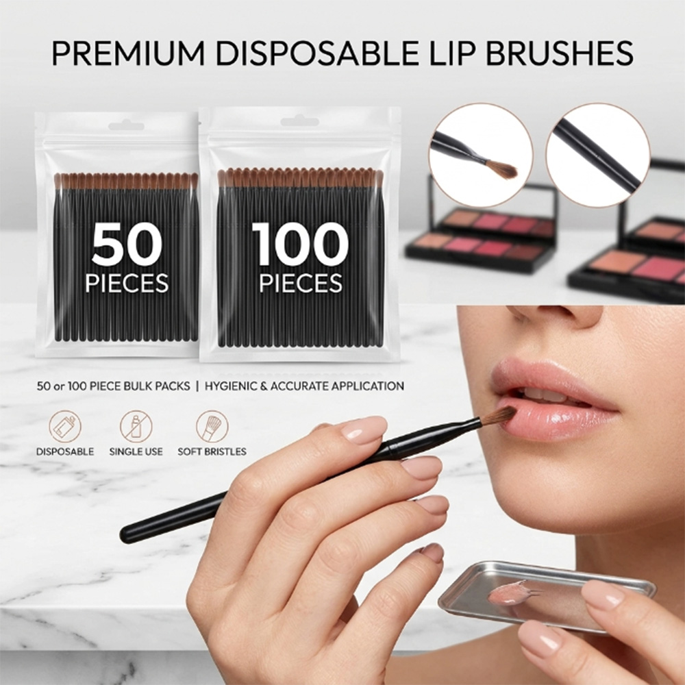 Beauty Makeup Tools - Juego de pinceles desechables para labios,