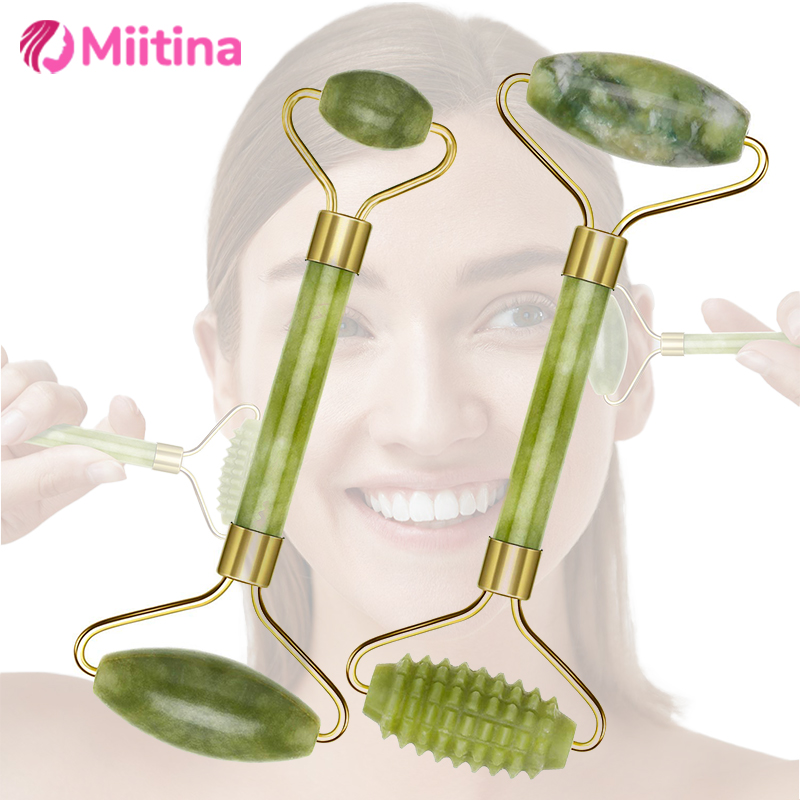 Jade Roller Gua Sha - Rodillo de Jade Natural, masajeador facial