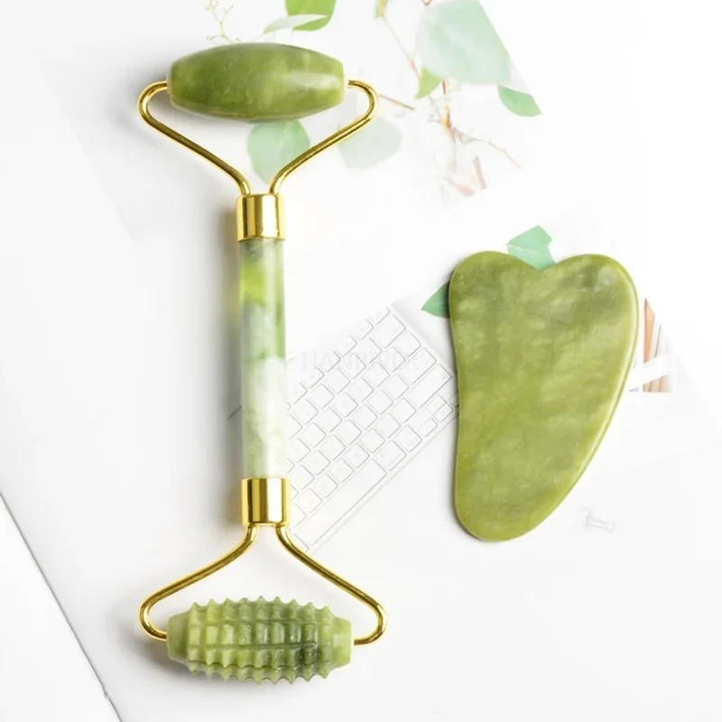 Juego de rodillos de masaje de - Jade Roller Gua Sha reseña y precio