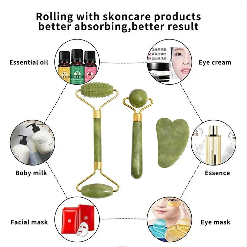 Rodillo de Jade Natural Gua Sh - Jade Roller Gua Sha reseña y precio