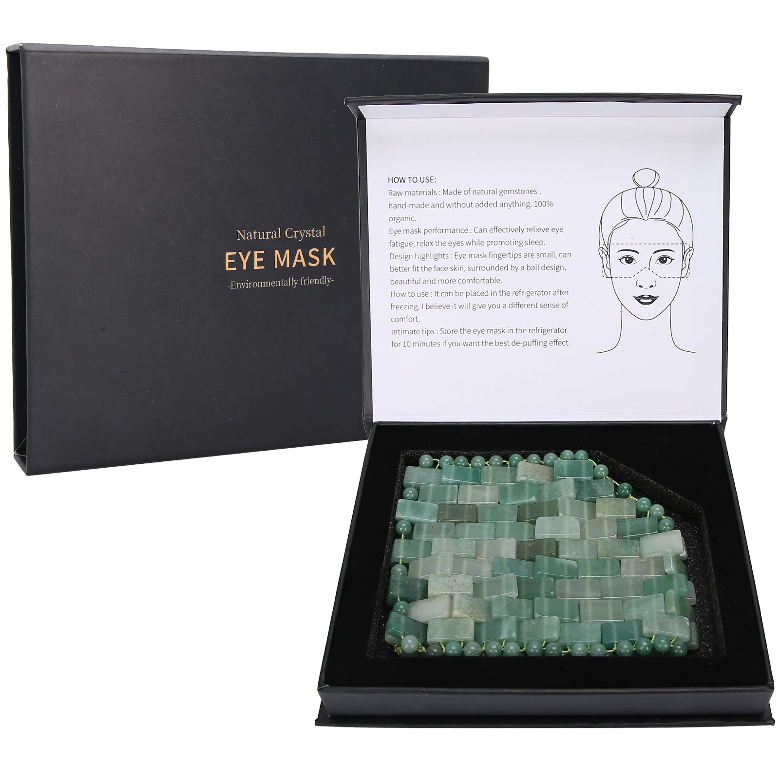 Máscara de ojos de cuarzo rosa - Jade Roller Gua Sha reseña y precio